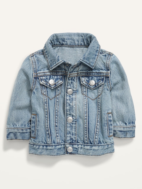 Unisex Light-Wash Jean Jacket for Baby - Blue