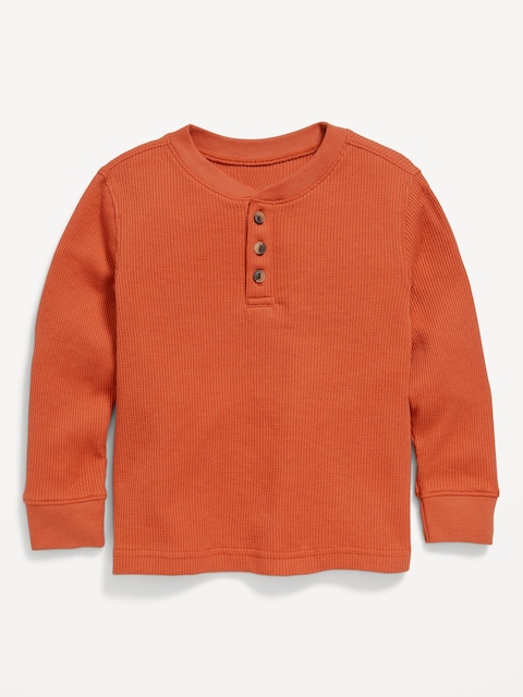 Long-Sleeve Thermal-Knit Henley T-Shirt for Toddler Boys