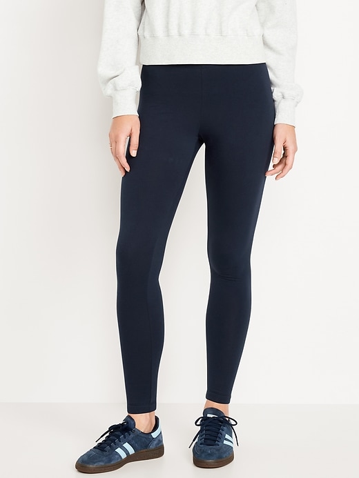 Image number 1 showing, High-Waisted Fleece-Lined Fashion Layering Leggingss