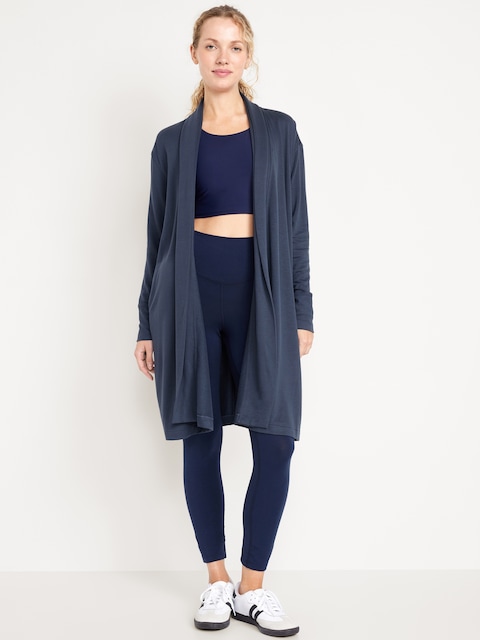 Live-In Open-Front Longline Wrap - Blue
