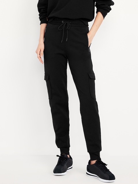 High-Waisted Dynamic Fleece Cargo Jogger Sweatpants
