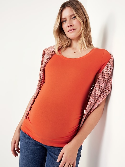 Image number 7 showing, Maternity Scoop-Neck T-Shirt