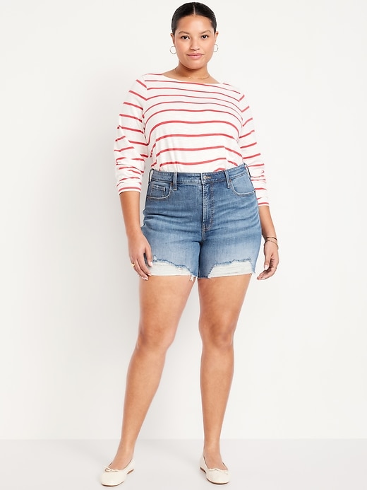 Image number 6 showing, High-Waisted OG Jean Cut-Off Shorts -- 5-inch inseam