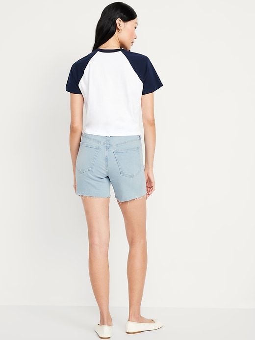 Image number 3 showing, High-Waisted OG Jean Cut-Off Shorts -- 5-inch inseam