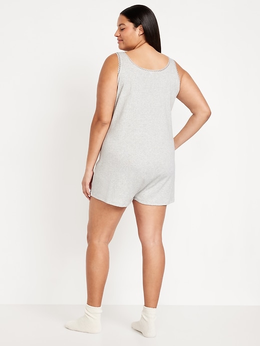 Image number 8 showing, Fitted Pointelle Lace Pajama Romper