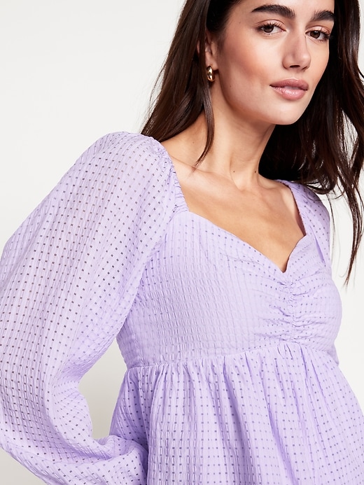Image number 4 showing, Long-Sleeve Seersucker Top