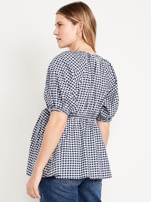 Image number 4 showing, Maternity Short-Sleeve Poplin Top