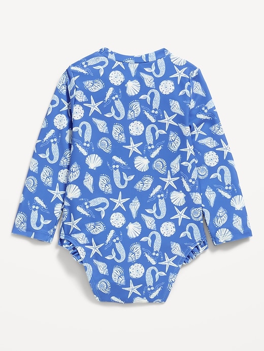 View large product image 2 of 2. Printed Zip-Front Rashguard One-Piece Swimsuit for Baby