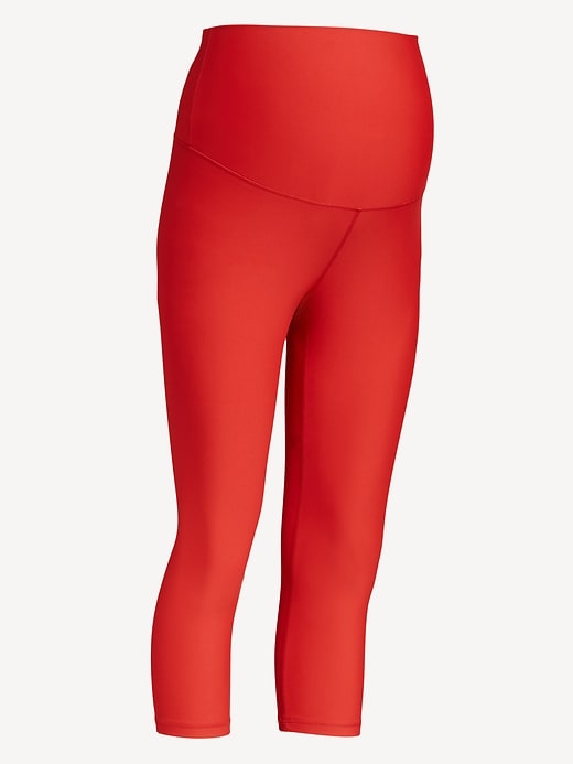 Image number 7 showing, Maternity Full-Panel PowerSoft Crop Leggings