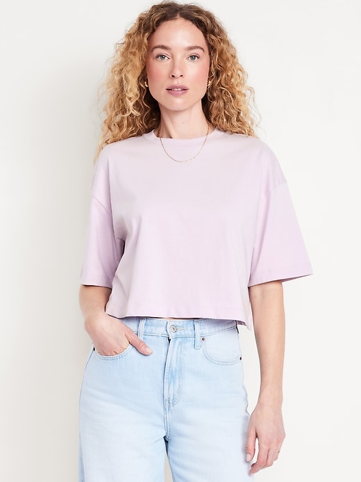 Image number 1 showing, Vintage Oversized Crop T-Shirt