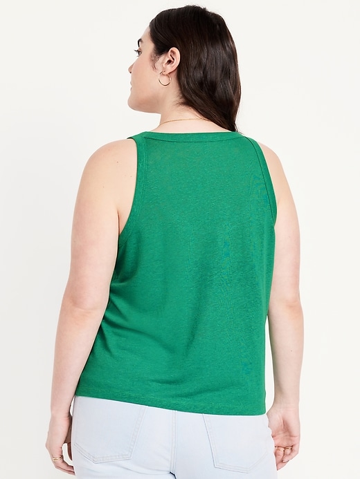 Image number 5 showing, Linen-Blend Tank Top