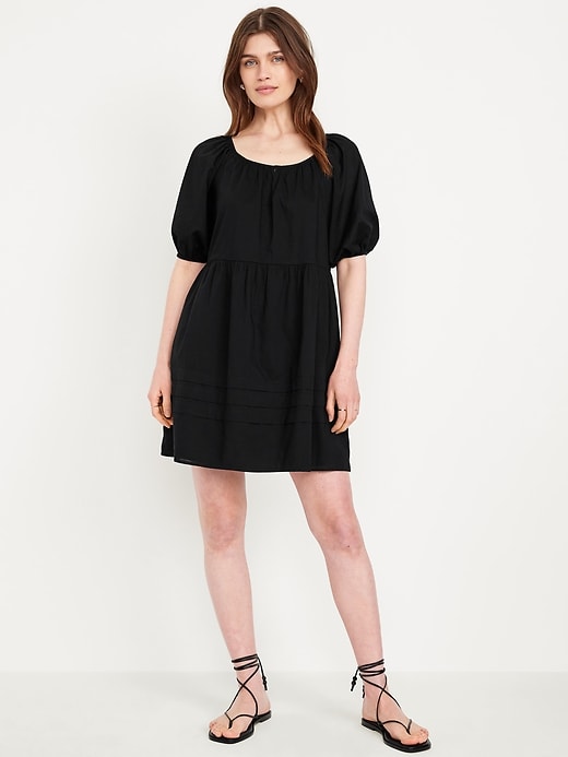 Image number 1 showing, Pleated Mini Swing Dress