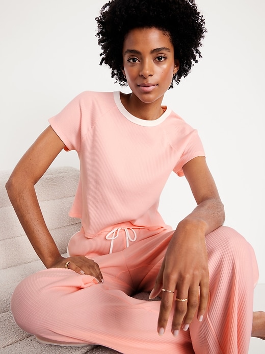Image number 3 showing, Ribbed Ringer Pajama T-Shirt