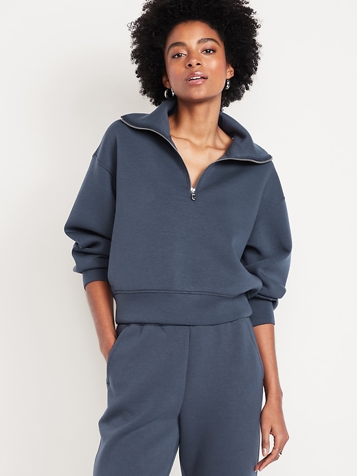 Image number 1 showing, Half-Zip Bounce Fleece Pullover Sweatshirt