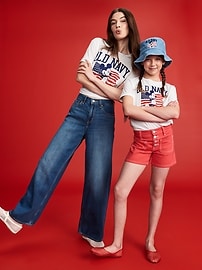 View large product image 5 of 5. Old Navy x Disney© Mickey Mouse Unisex Flag Logo-Graphic T-Shirt for Toddler