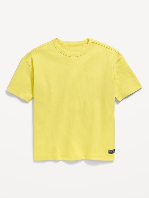 View large product image 2 of 4. Oversized Short-Sleeve Textured T-Shirt for Boys